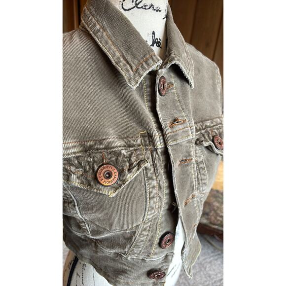 Vintage 90s z cavaricci super cropped corduroy bolero jacket - Picture 3 of 5